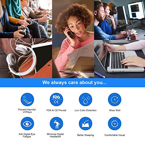 SaNgaiMEi Gafas para Ordenador Anti luz Azul - Gafas con Filtro de luz Azul bloqueo de luz azul Evita la Fatiga Ocular para Hombre y Mujer Oro