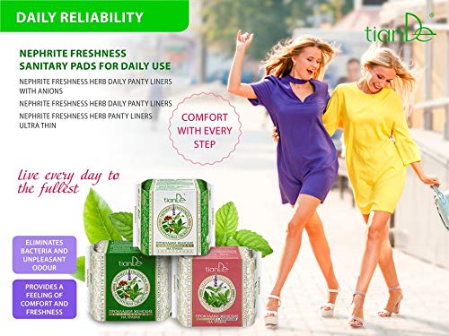 Sanitarias Femininas"Frescura de Jade" a Base de Hierbas, Salud Femenina: Protección Diaria. tianDe 61914, Paquete de Ahorro - 3x20 Un.