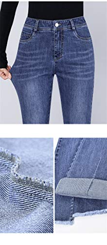 SANJIBAO Pantalones Palazzo Acampanados Largos Señoras Pantalones Pantalones Deportivos Pantalones de Cintura Alta deshilachados con Cremallera y Botones. Color sólido de Longitud Completa,33