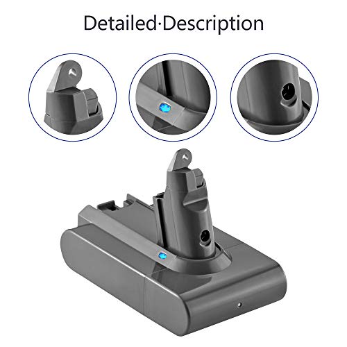 Sankett 3000mAh Dyson V6 21.6v Batería de Repuesto de ión de Litio para Dyson DC59 V6 DC58 DC61 DC62 Animal DC72 DC74 595 650 770 880 Aspirador portátil