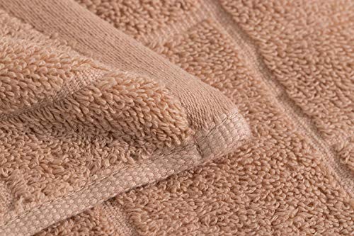 Sanli Luxe Alta Densidad algodón Toallas Mano Tecnología de desodorización antibacteriana SilverPlus Lejos del Olor a Sudor Anti ácaros Alta solidez del Color Resistente al Lavado Marrón Claro 34x72