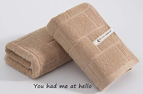 Sanli Luxe Alta Densidad algodón Toallas Mano Tecnología de desodorización antibacteriana SilverPlus Lejos del Olor a Sudor Anti ácaros Alta solidez del Color Resistente al Lavado Marrón Claro 34x72