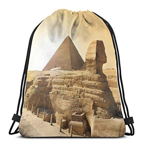 Sanme Mochilas con cordón Bolsas, pirámides egipcias Famoso Gran hito Maravillas del Patrimonio Mundial Ver Imagen temática