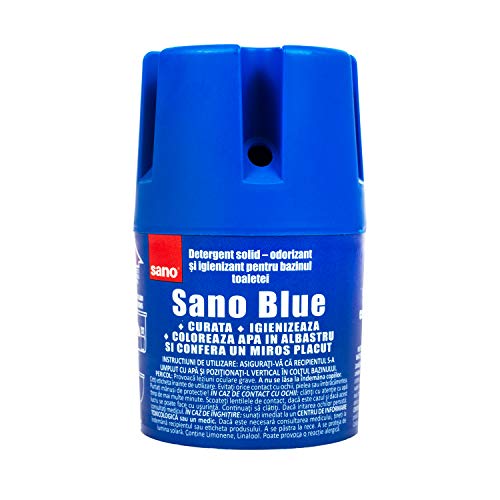 Sano Azul Ambientador WC Larga Duración Limpia Desinfectar Colores Agua 150 gr ( Pack de 1 )