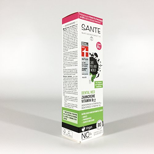 Sante dientes Crema Vitamina B12 (2 x 75 ml), salvia y Limone sabor, Bio Pasta de dientes Vegano, fluoridhaltig, natural Maquillaje