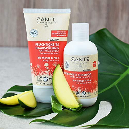 Sante Natural cosmético Humedad Champú Bio de mango y Aloe, fruchtiger Aroma, Proporciona la humedad, brillante pelo, 200 g