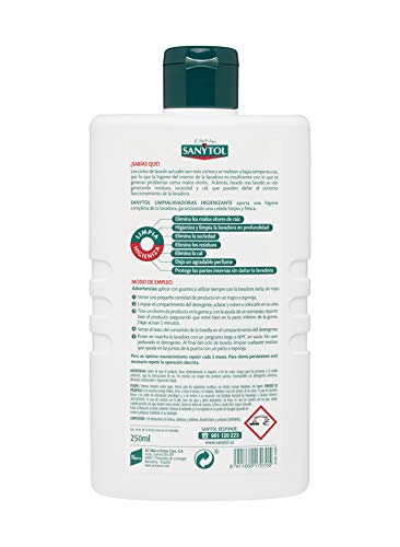 Sanytol - Limpia Lavadoras Higienizante - Pack de 6 Envases de 250ml - Total 1500 ml