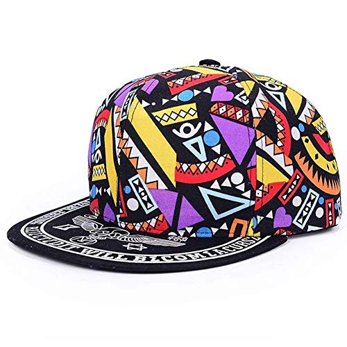 Saoye Fashion Gorra De Béisbol Algodón para Mujer para Hombre Unisex Hip Fácil De Igualar Hop Totem Disrupción ala Coreana Plana Cuatro Estaciones Moda Multicolor Negro Azul Plata Rosa