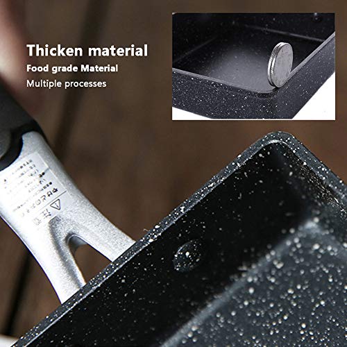 Sartén Tamagoyaki japonesa tortilla Sartén Laminado de huevo con silicona Turner, antiadherente huevo Sartén, de gas y de inducción,2pcs