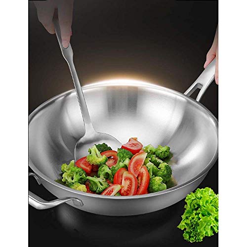 Sartenes Antiadherentes Wok, Alimentación acero inoxidable de calidad con la tapa wok antiadherente sartén sin revestimiento, Estufa Gas No Cinturón vapor Universal Gas cocina de inducción Woks y Sart