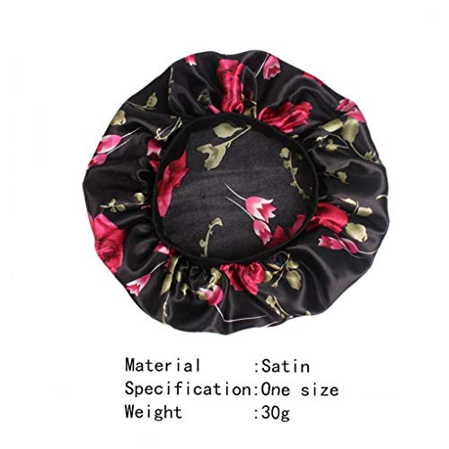 Satén De Las Mujeres Sombrero para Dormir Impresión Floral del Capo Ajustable Noche Gorro De Ducha del Sueño Tapa del Domo Cap Mujer