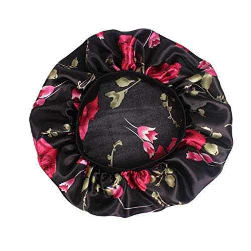Satén De Las Mujeres Sombrero para Dormir Impresión Floral del Capo Ajustable Noche Gorro De Ducha del Sueño Tapa del Domo Cap Mujer