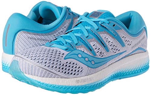 Saucony Triumph ISO 5 Neutralschuh Damen-Weiß, Blau, Zapatillas de Running Calzado Neutro para Mujer, White/Blue, 37 EU