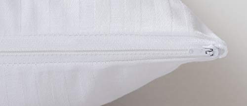 SAVEL - Funda de Almohada Cutí 100% algodón con Cremallera | 40 x 90 cm | Protector de Almohada de Algodon listado Transpirable. Tejido de Raso labrado Suave y Absorbente.