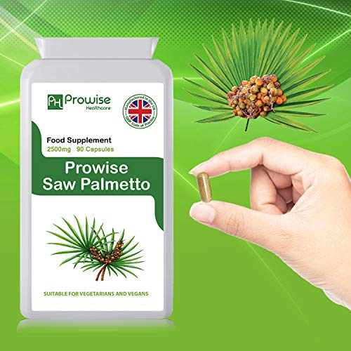 Saw Palmetto Extract 2500mg 90 Cápsulas - Fabricado en el Reino Unido | Estándares GMP de Prowise Healthcare