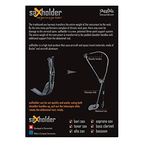 saXholder Jazzlab - Correa para saxofón, color negro