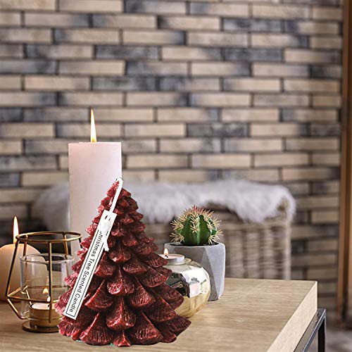 Sayala - Vela aromática en forma de árbol de Navidad, 3,5 onzas perfumada de soja, aroma especial para tu hogar y fiesta de Navidad, regalos de aniversario (rojo)
