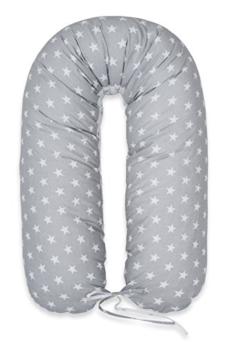 Scamp - Cojín para lactancia, con funda con multitud de diseños (Gris ratón)