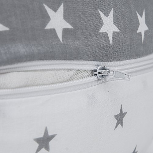 Scamp - Cojín para lactancia, con funda con multitud de diseños (Gris ratón)