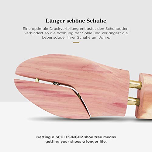 Schlesinger Hormas Para Zapatos de Hombre en Madera de Cedro para Controlar Olores y Absorber Humedad - Conserva tu Lujoso Calzado de Piel en Perfectas Condiciones - Tallas 35 a 52 / Modelo Kaiser