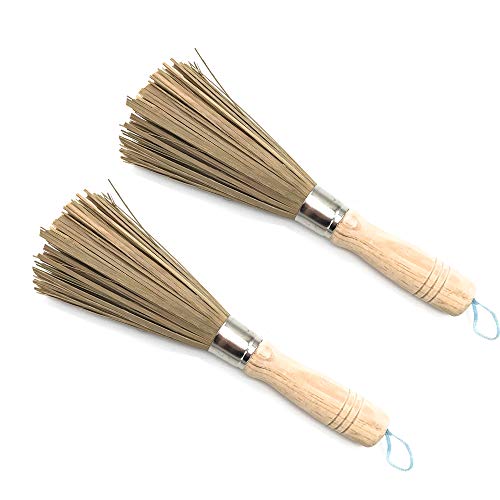 Schneespitze 2Pcs Wok Clean Brush,Utensilios de Limpieza Cocina Brochas con Mango para Cocinas Caseras, Restaurantes, Herramientas De Limpieza