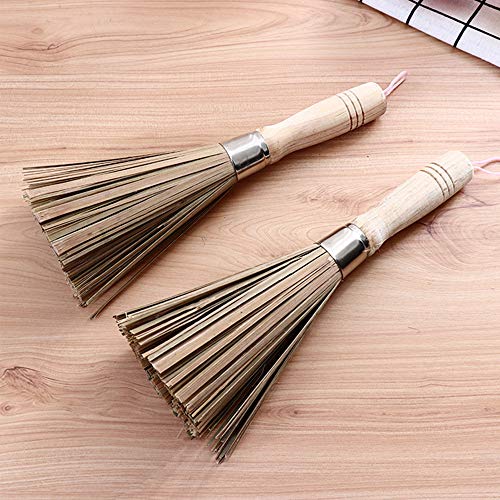 Schneespitze 2Pcs Wok Clean Brush,Utensilios de Limpieza Cocina Brochas con Mango para Cocinas Caseras, Restaurantes, Herramientas De Limpieza