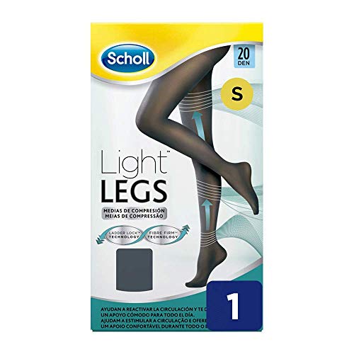 Scholl Medias de Compresión Ligera Mujer Light Legs 20DEN, Color Negro, S