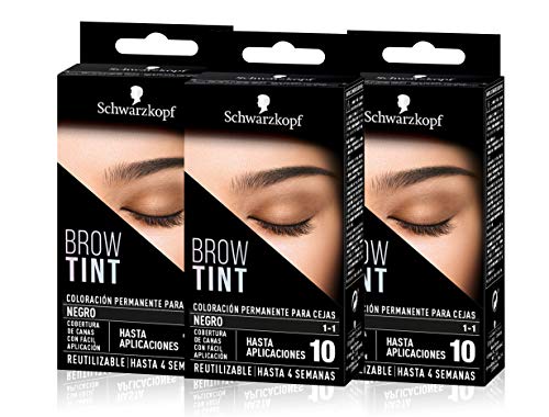 Schwarzkopf Brow Tint - Tinte De Cejas Negro Tono 1.1 (Pack de 3)
