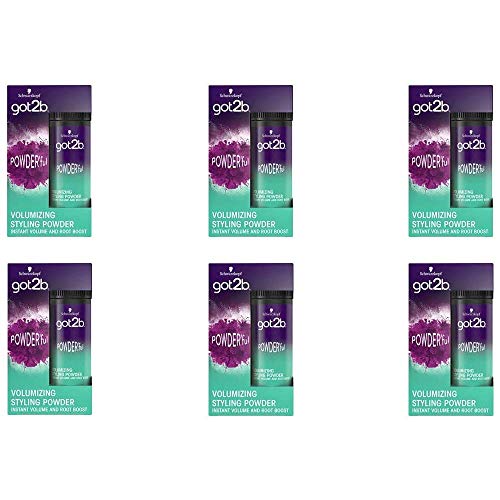 Schwarzkopf Got2b - Polvos volumen POWDER'ful (Pack de 6) - Textura matificante, polvos para levantar la raíz