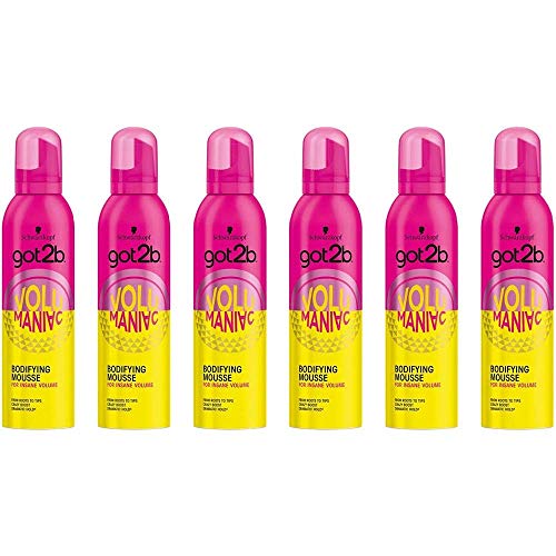 Schwarzkopf got2b volumania pelo Mousse, 250 ml, pack de 6