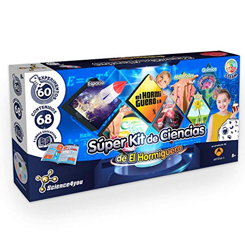 Science4you-Super Kit de Ciencias de El Hormiguero – Juguete Científico y Educativo-60 Experimentos y un Libro Educativo, Regalo Original para Niños de 8 Años y más (80002755)