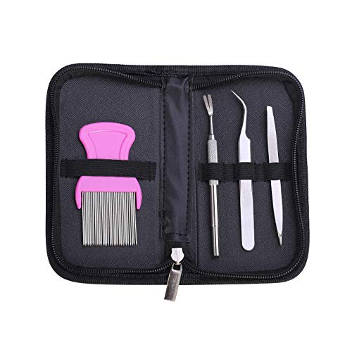 SCOBUTY Pinza Garrapatas, Herramientas de Eliminación de Garrapatas, Pinzas para garrapatas para Perro/Gato/Hombre en Set de 4 Premium Tick Remover + Caja de Almacenamiento