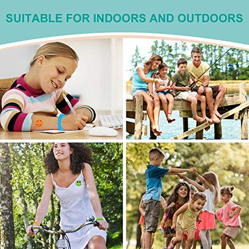 SCOBUTY Pulsera Mosquitos,Pulseras Repelente de Mosquitos,Pulsera Antimosquitos, Impermeables sin Deet Paquete de 10 para Adultos y niños con 12 Adhesivos repelentes de Mosquitos