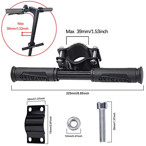 Scooter eléctrico manillar,Scooter Manillar para niños Barra de Agarre Ajustable Holder Seguro Empuñadura Ajustable Antideslizante Antideslizante Agarre Adecuado para Xiaomi Mijia M365 (Negro)