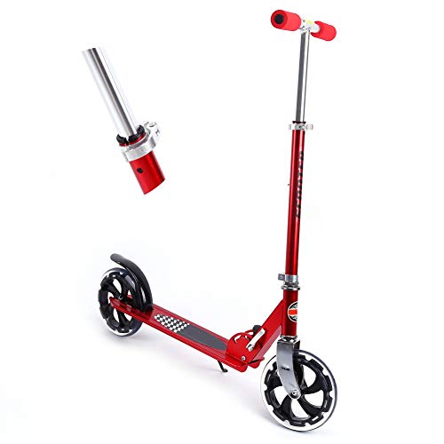 Scooter No Electrico Adulto Adolescentes, Mini Patinete No Eléctrico Plegable Altura del Manillar Ajustable Ultraligero con Freno de Fricción Trasera