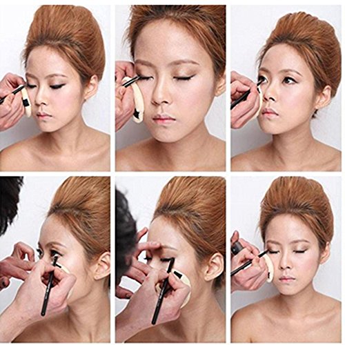 Scrox 2 En 1 Impermeable Gel Eyeliner Set Eyeliners Gel Marrón y Negro con Pincel Maquillaje Ceja