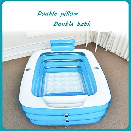 SDYBYG Banera Inflable, Bañera Plegable De Verano, Jacuzzi Hinchable, Piscina para Niños Bañera De Plástico Grande, Apta para Baño Piscina De Jardín para Dormitorio, 145 * 105 * 50 cm