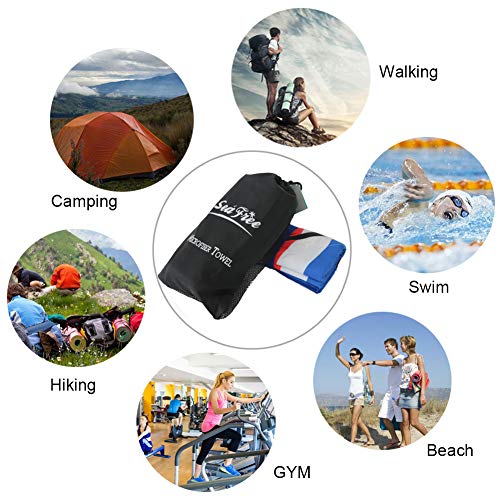 Sea Free Toalla de Playa Grande de Microfibra de Verano 90x180cm, Anti-Arena, Fuerte Absorción de Aguat Súper Blando y Secado Rápido, para Deportes, Viajes, Natación, Playa, Yoga o Baño