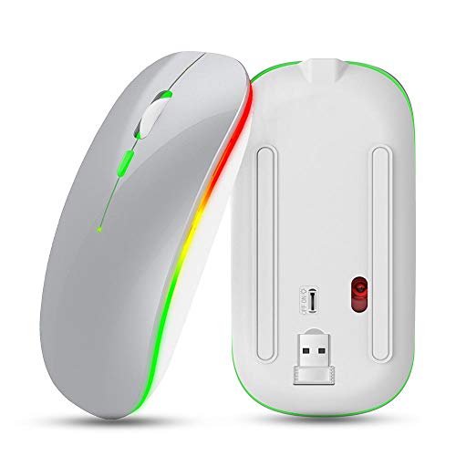 Seacanl Ratón inalámbrico de Color Claro, Mouse, dpi de Tres velocidades para XP para mí para Vista(Silver)