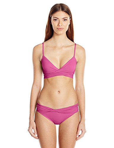 Seafolly Wrap Front Bralette Tops de Bikini, Violeta (Berry), 42 para Mujer