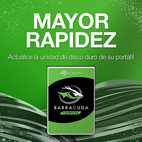 Seagate BarraCuda, 2TB, Disco duro interno, HDD, 2,5 in, SATA 6 Gb/s, 5400 r.p.m., caché de 128 MB para ordenador portátil y PC (ST2000LM015)