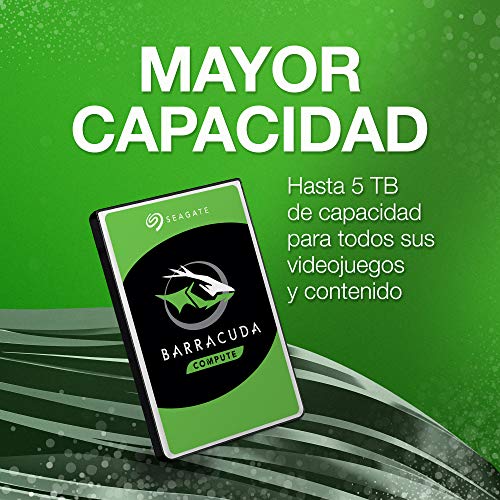 Seagate BarraCuda, 2TB, Disco duro interno, HDD, 2,5 in, SATA 6 Gb/s, 5400 r.p.m., caché de 128 MB para ordenador portátil y PC (ST2000LM015)