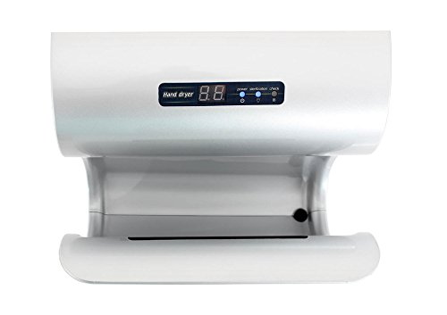 Secador de manos con filtro HEPA, UV de esterilización. y un seco suelo Sistema Jet Dryer Style rellenarse – más rápido y potente secador de manos – Plata