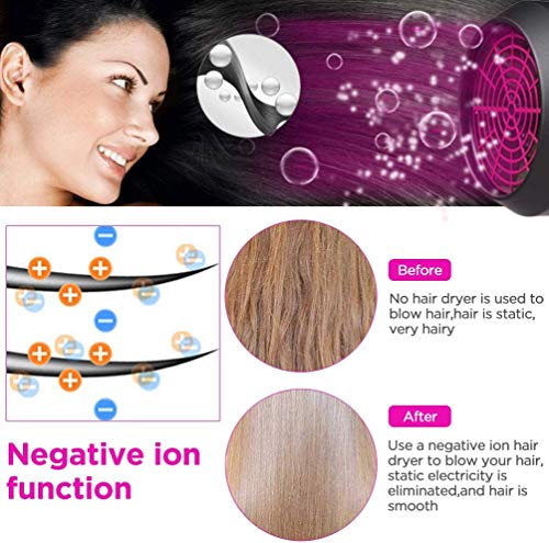Secador de pelo de viaje plegable, la potencia es de 1600-2000 W, secador de pelo compacto, liviano y de iones negativos