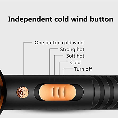 Secador de Pelo iónico, Secador de cabello profesional 4000W, potente, 3 temperaturas, secado rápido y bajo ruido - Negro