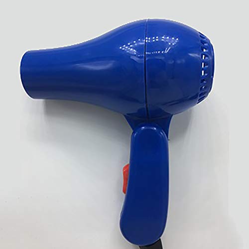 Secador de pelo plegable, motor CC, con compartimento para batería, cable USB, azul/morado