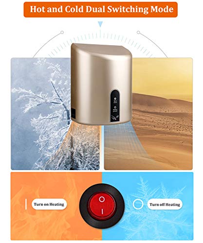 Secamanos Eléctrico | Ecológico, de Alta Velocidad y Bajo Uso de Energía | Secadores de Mano de Pared | Automática Secador de Manos Eléctrico | Frío y de Ajuste de Calor/A:Gold