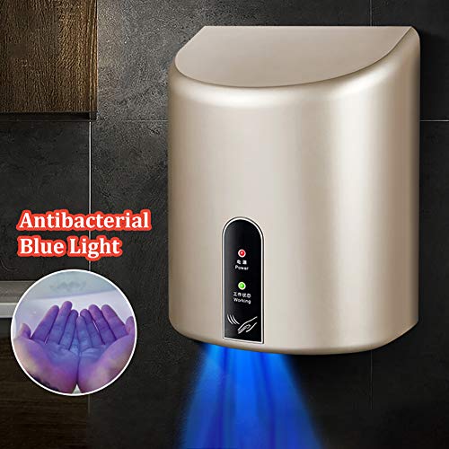 Secamanos Eléctrico | Ecológico, de Alta Velocidad y Bajo Uso de Energía | Secadores de Mano de Pared | Automática Secador de Manos Eléctrico | Frío y de Ajuste de Calor/A:Gold