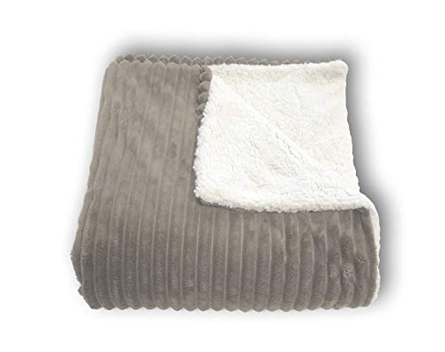 Secaneta Manta Coral Con Borreguillo Interior De Viaje, Sofá Y Sillón, 130X160 Cm, (Beige), 130 X 160 Cm