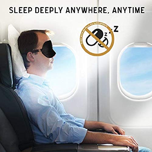 Seda Natural Antifaz para dormir, Seda natural 100% Anti-Luz Opaco Cómoda Agradable para la piel - Antifaces Máscara para Dormir con tapón de oído y ajustable correa (Gris)